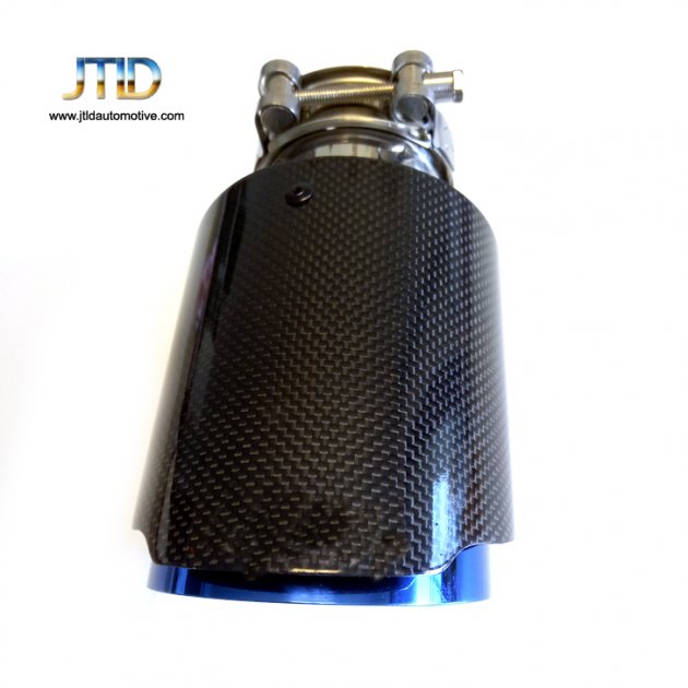 JTS-085 Glossy carbon fiber blue coating exhaust tip