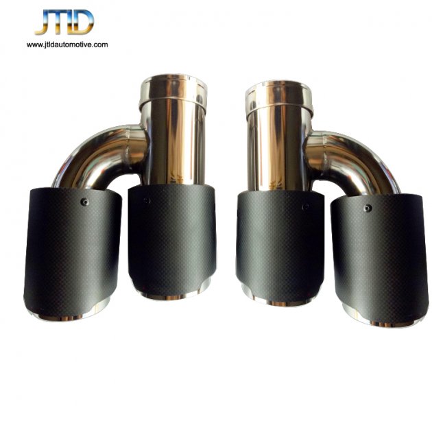 JTT-042  H type mat carbon fiber straight outlet dual exhaust tip