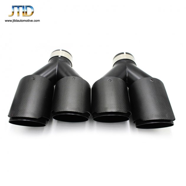 JTT-039 Mat carbon fiber straight outlet dual black coating exhaust tip